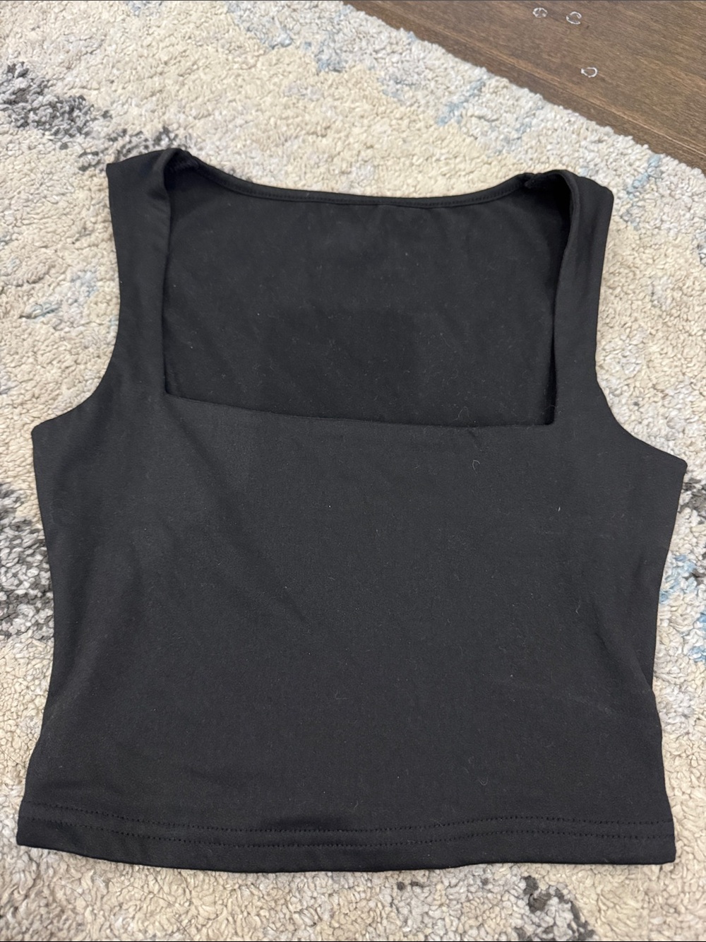 Black Square-Neck Crop Tank Top - Women